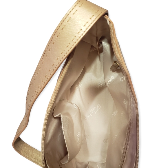 Vintage Fossil Shoulder PurseGold Genuine Leather Metallic 1954 - Picture 4 of 8